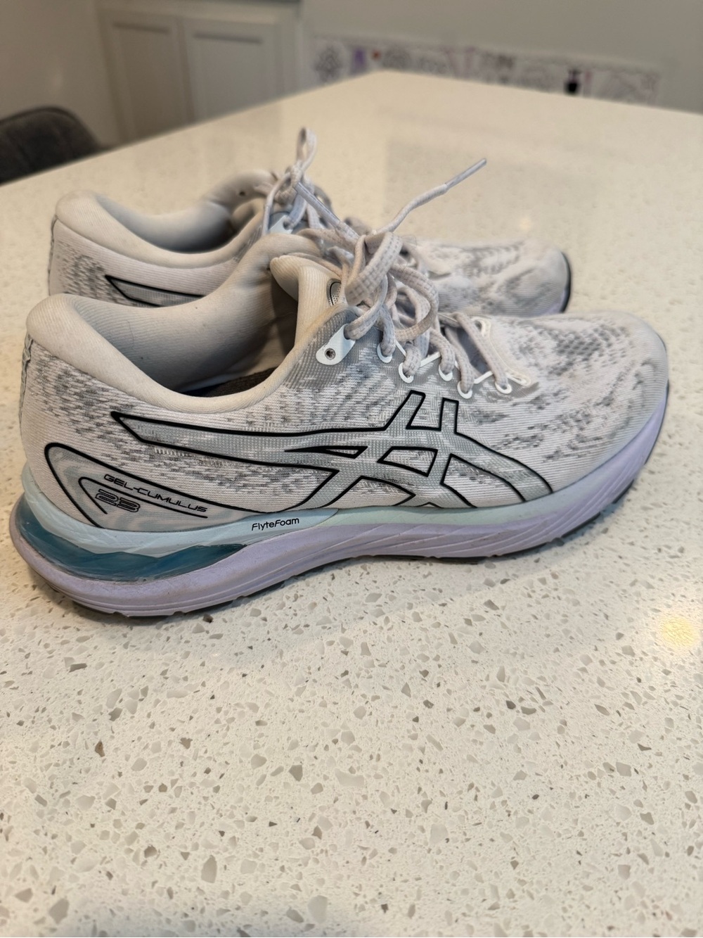 Women’s ASICS White & Black Running Shoes - Lightweight Performance
